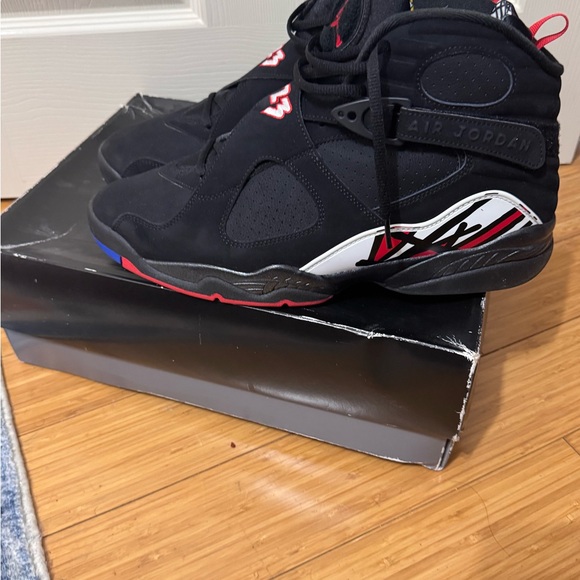 Nike Air Jordan 8 Retro Black with Red and Blue Accents - Picture 4 of 4